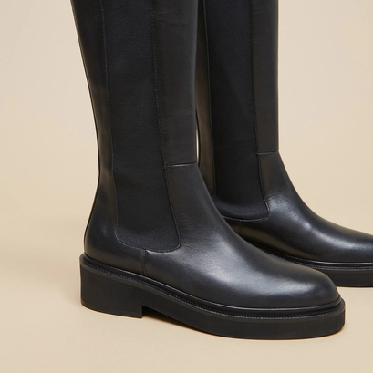 Bottes &agrave; &eacute;lastiques en cuir noir | DOLMEN | Jonak