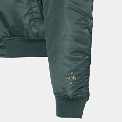 The Jonak Bomber - Jonak x Schott en nylon vert et détails en cuir | THE