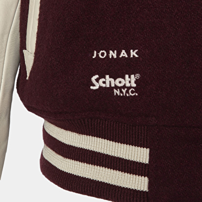 The Jonak Varsity - Jonak x Schott en laine bordeaux | THE
