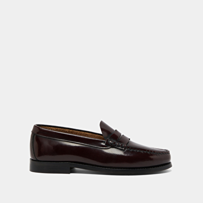 Mocassins à bouts ronds en cuir glacé bordeaux | ODELYA | Jonak