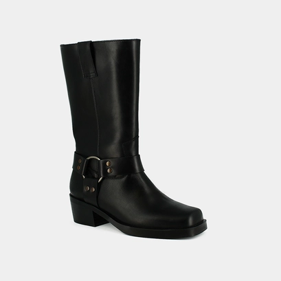 Bottes &agrave; boucles en cuir gras noir | BUFFALO | Jonak