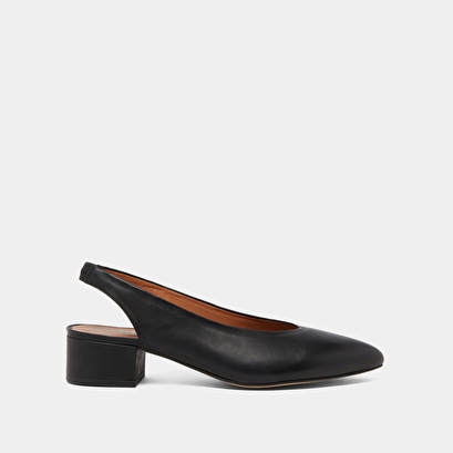 Ballerines à bouts arrières ouverts en cuir noir | VINCE | Jonak