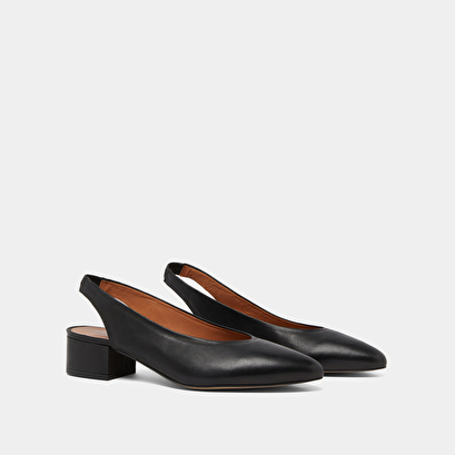 Ballerines à bouts arrières ouverts en cuir noir | VINCE | Jonak