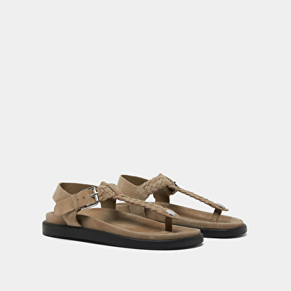 Sandales à boucles en croute taupe | WESTIN | Jonak