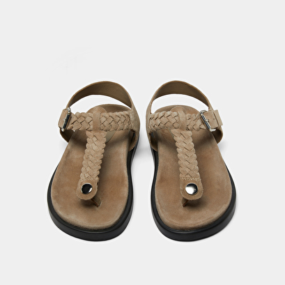 Sandales à boucles en croute taupe | WESTIN | Jonak
