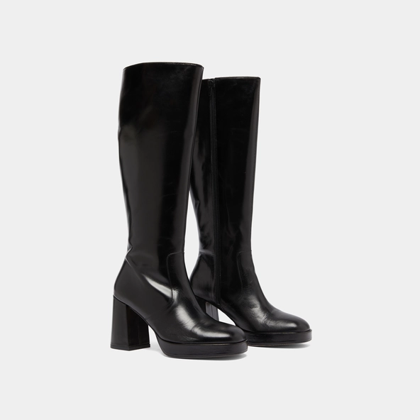 Bottes à plateformes en cuir noir | VENDOME | Jonak