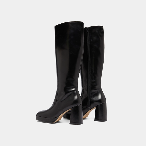 Bottes à plateformes en cuir noir | VENDOME | Jonak