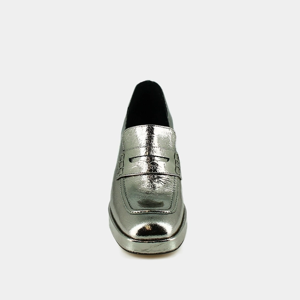 Mocassins &agrave; plateformes en cuir m&eacute;tallis&eacute; | VOLTURA | Jonak