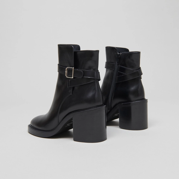 Bottines à talons hauts en cuir noir | DACTYLO | Jonak