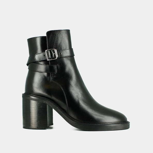 Bottines à talons hauts en cuir noir | DACTYLO | Jonak