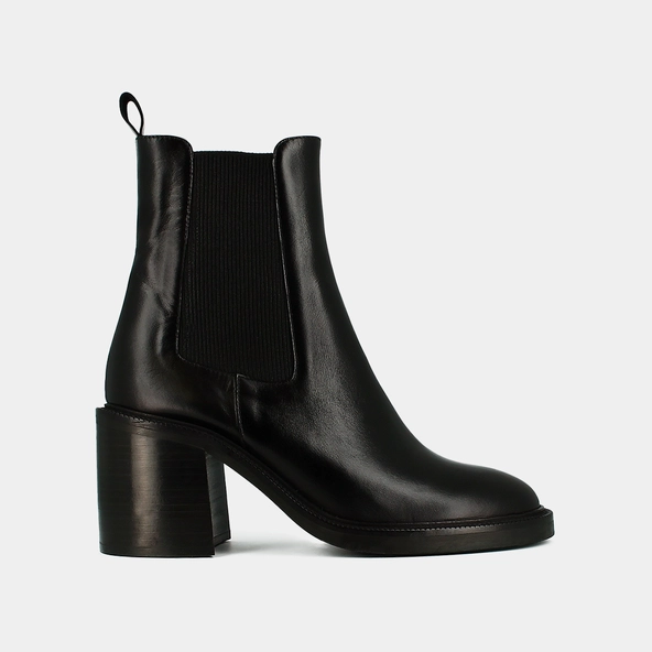 Bottines à talons en cuir noir | DOIGT | Jonak