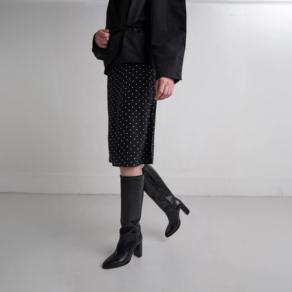 Bottes en cuir et velours noirs | VERSAILLES | Jonak