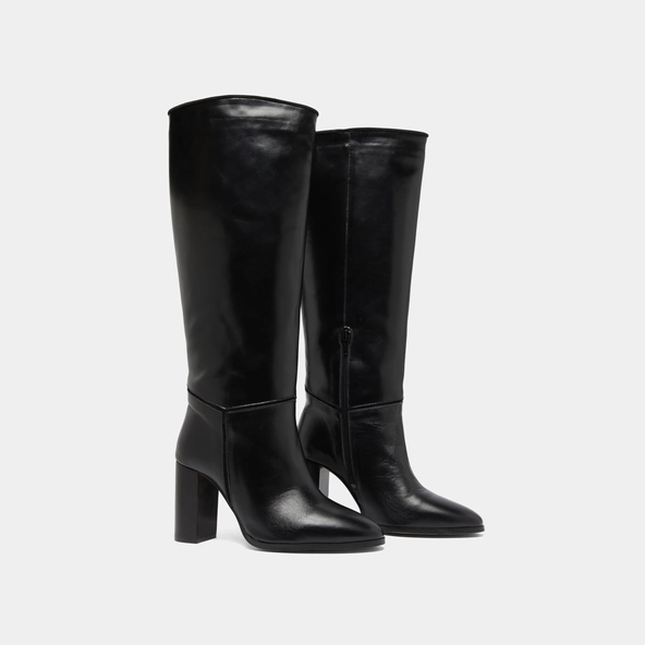 Bottes en cuir et velours noirs | VERSAILLES | Jonak