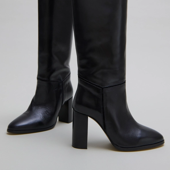 Bottes en cuir et velours noirs | VERSAILLES | Jonak