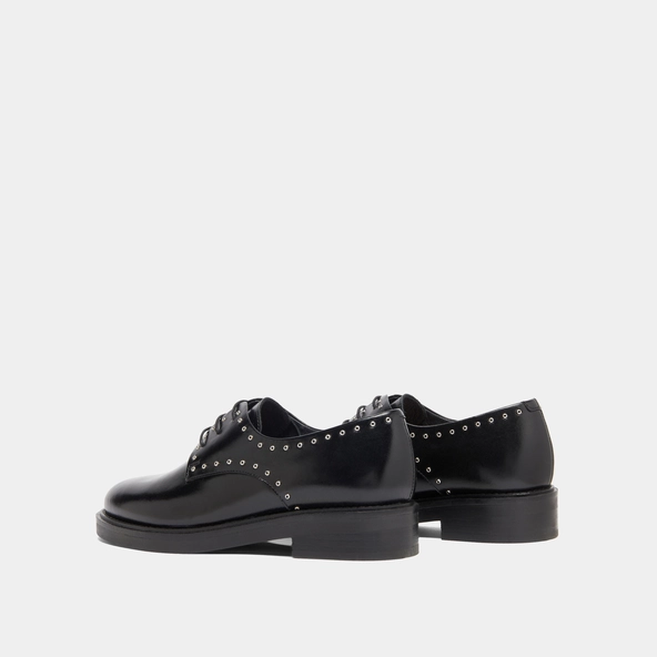 Derbies à détails argentés en cuir noir | DAHO | Jonak