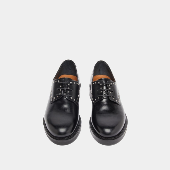 Derbies à détails argentés en cuir noir | DAHO | Jonak