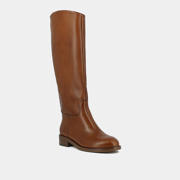 Bottes hautes en cuir cognac | MACARON | Jonak