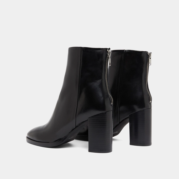 Bottines &agrave; talons en cuir noir | DEEP | Jonak