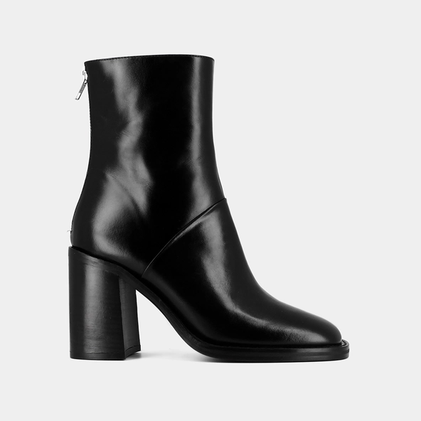 Boots à talons hauts en cuir noir | DUTY | Jonak