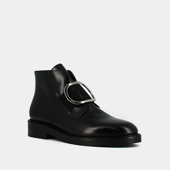 Boots &agrave; talons en cuir noir | DICTEE | Jonak
