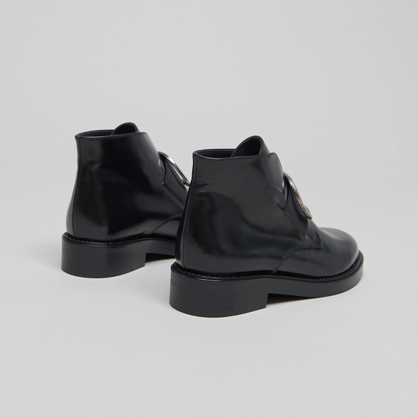 Boots &agrave; talons en cuir noir | DICTEE | Jonak