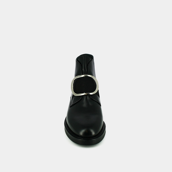 Boots &agrave; talons en cuir noir | DICTEE | Jonak