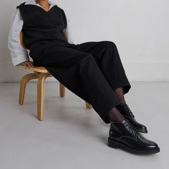 Derbies hautes en cuir noir | DUTRONC | Jonak