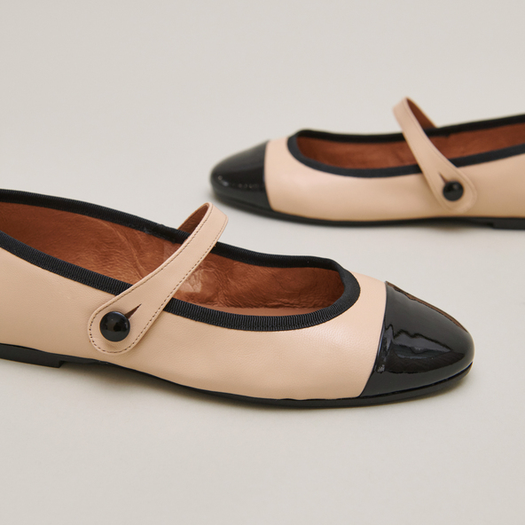 Ballerines En Cuir Femme - Couleur Sable - Taille 36 EU - Confortables Et Basiques