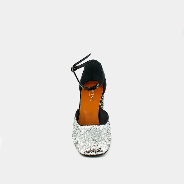 Babies à brides en glitter et vernis argent et noir | DOUGGIE | Jonak