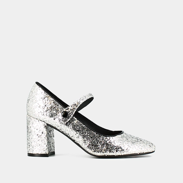 Babies &agrave; talons en glitter et vernis argent et noir | DAFT | Jonak