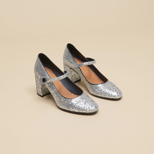 Babies &agrave; talons en glitter et vernis argent et noir | DAFT | Jonak
