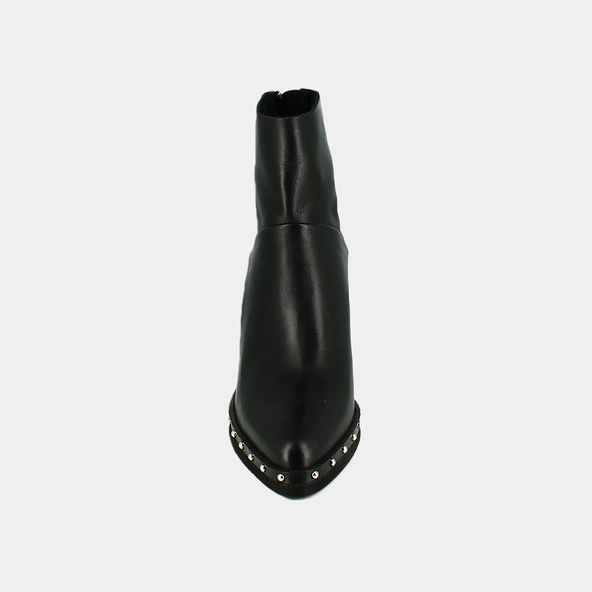 Boots à talons hauts et fermetures éclai... en cuir noir | DIXIT | Jonak