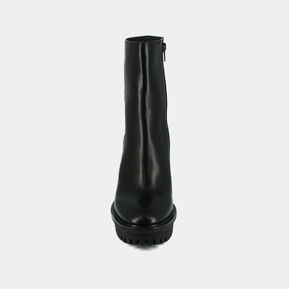 Bottines à talons et semelles crantées en cuir noir | DONATIEN | Jonak