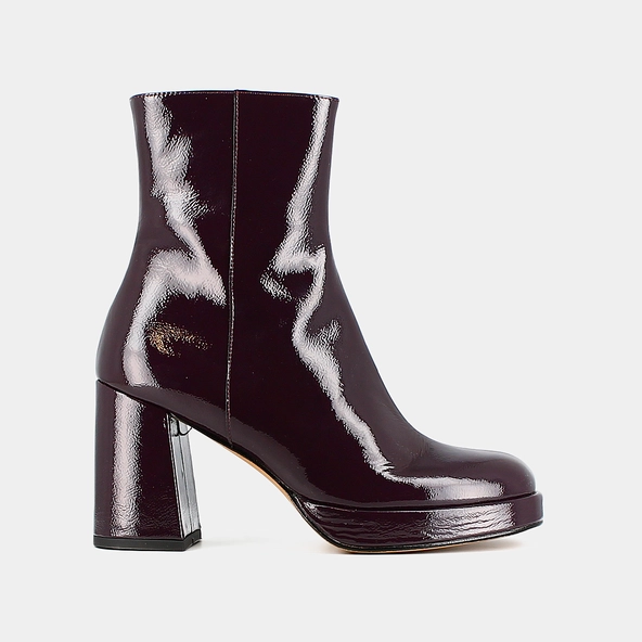 Boots à talons en vernis violet foncé | VORIS | Jonak