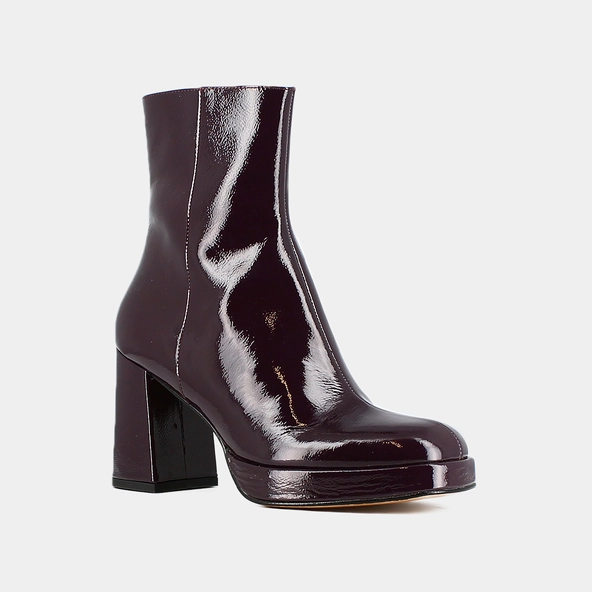 Boots à talons en vernis violet foncé | VORIS | Jonak