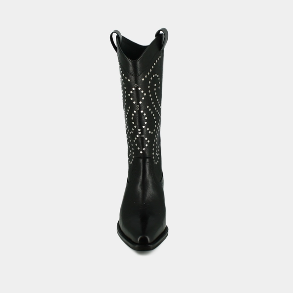Bottes à talons biseautés en cuir noir | DYNASTIE | Jonak