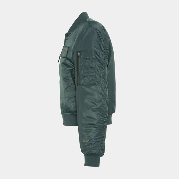 The Jonak Bomber - Jonak x Schott en nylon vert et détails en cuir | THE | Jonak
