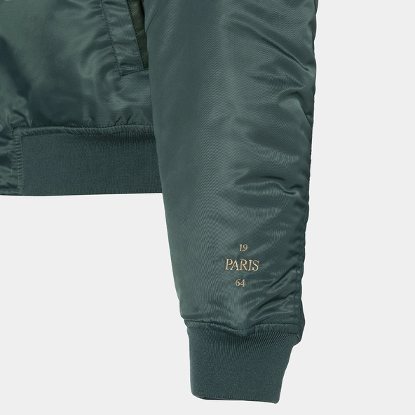 The Jonak Bomber - Jonak x Schott en nylon vert et détails en cuir | THE | Jonak
