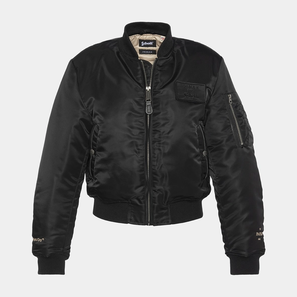 The Jonak Bomber - Jonak x Schott en nylon noir et détails en cuir | THE | Jonak