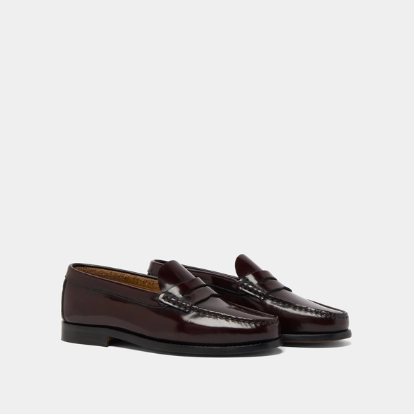 Mocassins à bouts ronds en cuir patiné bordeaux | ODELYA | Jonak