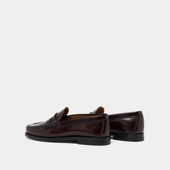 Mocassins à bouts ronds en cuir patiné bordeaux | ODELYA | Jonak