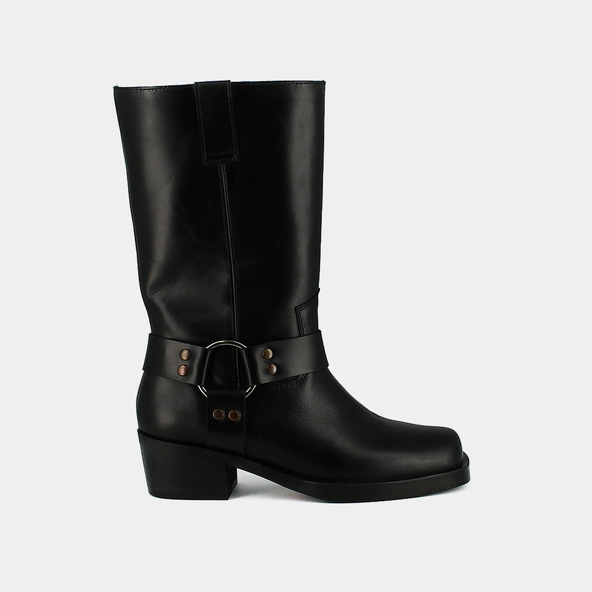 Bottes à boucles en cuir gras noir | BUFFALO | Jonak