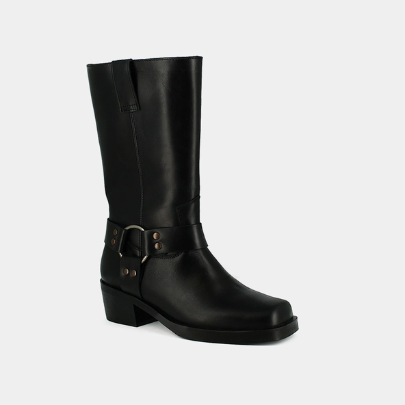 Bottes à boucles en cuir gras noir | BUFFALO | Jonak