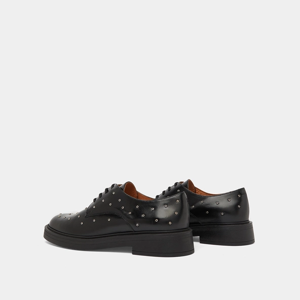 Derbies à détails argentés en cuir noir | ABEILLE | Jonak