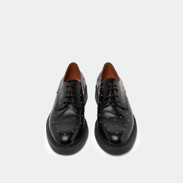 Derbies à détails argentés en cuir noir | ABEILLE | Jonak
