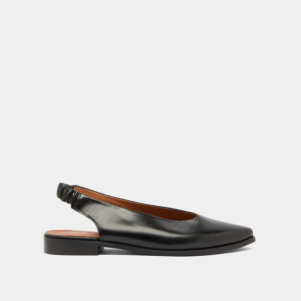Ballerines à bouts arrières ouverts en cuir noir | ACAJOU | Jonak