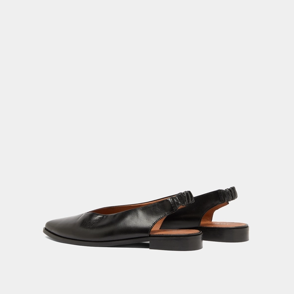 Ballerines à bouts arrières ouverts en cuir noir | ACAJOU | Jonak