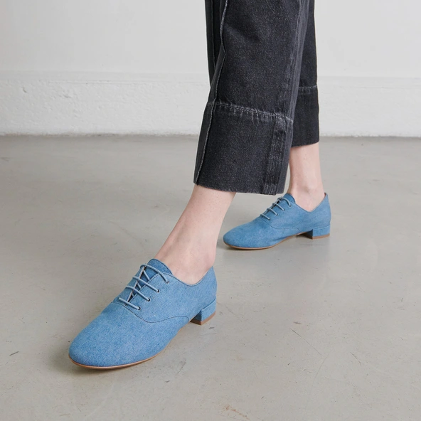Richelieus à talons plats en jeans bleu | ADENISE | Jonak