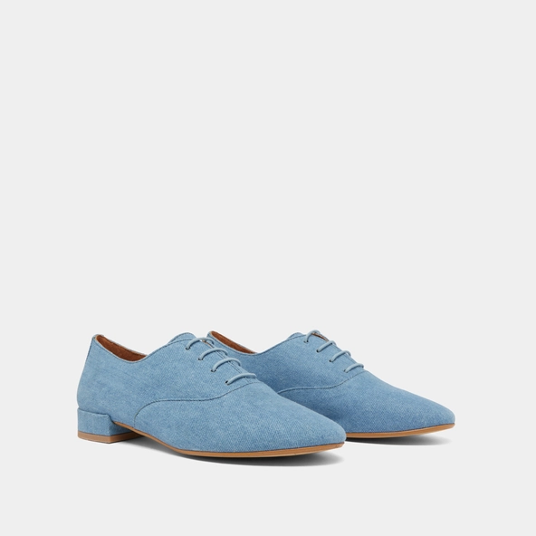 Richelieus à talons plats en jeans bleu | ADENISE | Jonak
