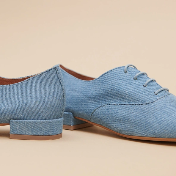 Richelieus à talons plats en jeans bleu | ADENISE | Jonak